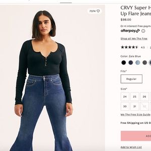 CRVY Super High-Rise Lace-Up Flare Jeans